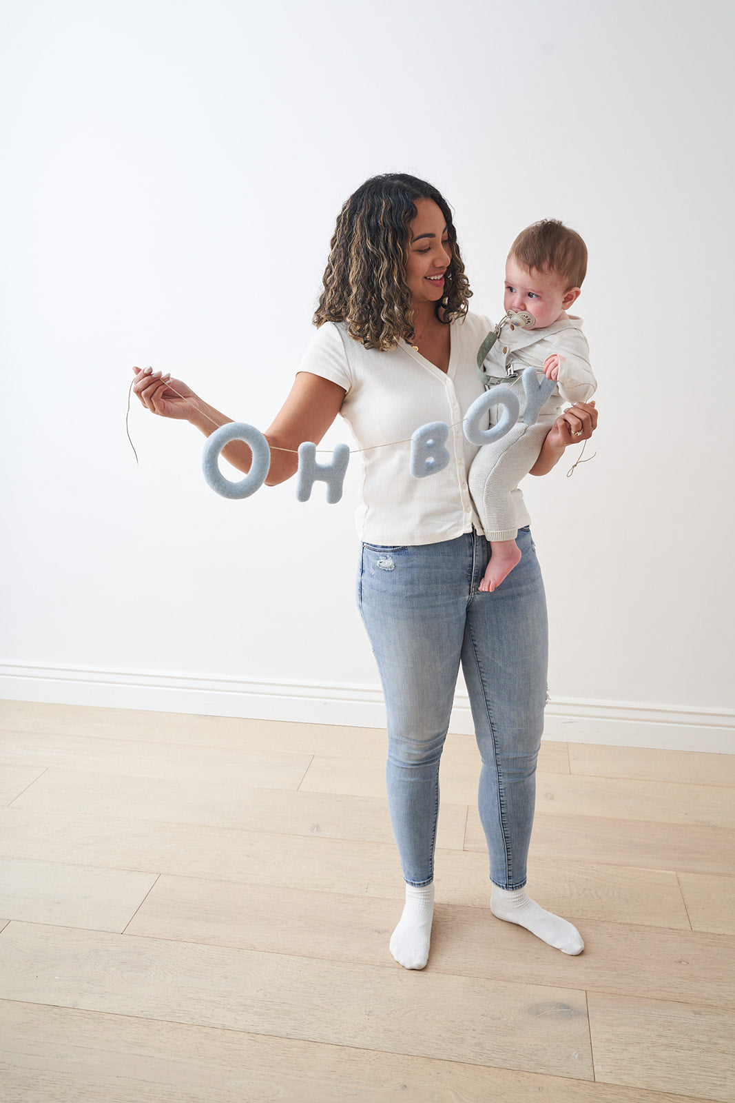 OH BOY FELT BLUE GARLAND