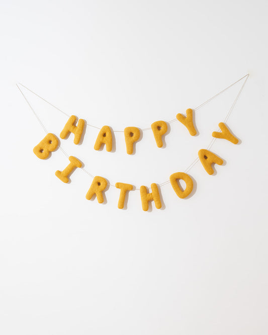 HAPPY BIRTHDAY FELT  YELLOW GARLAND