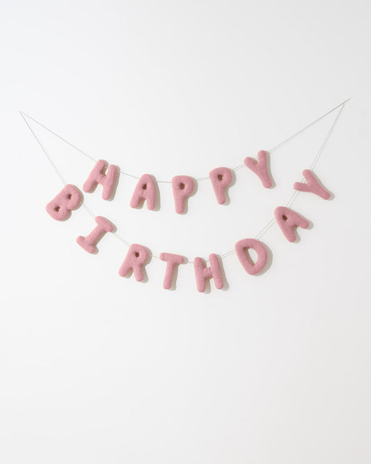HAPPY BIRTHDAY FELT PINK GARLAND